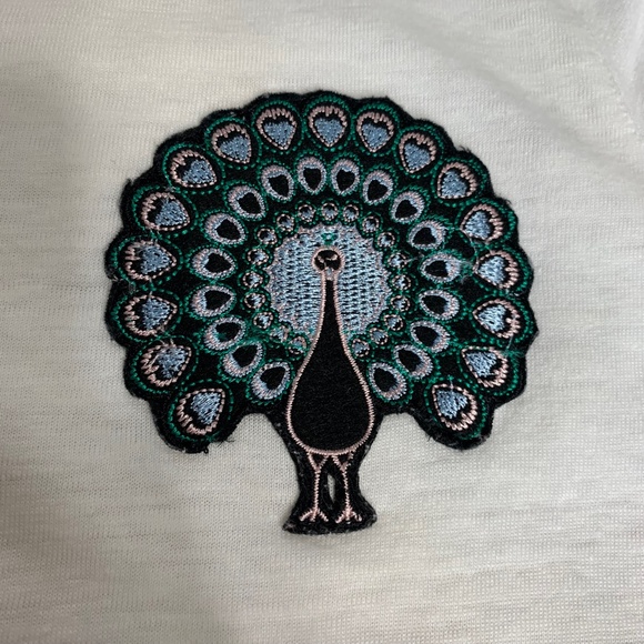 Maje Tina Peacock Embroidery Shirt In White Size 2 - Picture 5 of 7